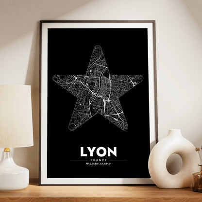 Lyon Star Map Poster