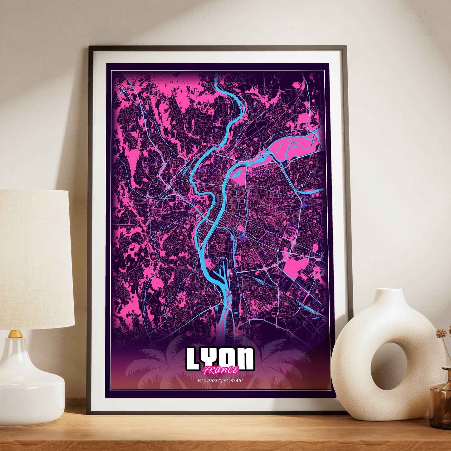 Lyon GTA Map Poster