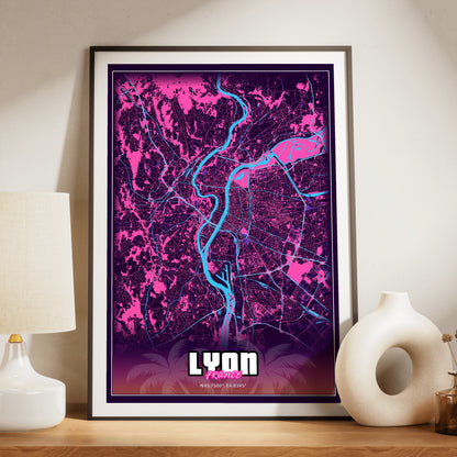 Lyon GTA Map Poster