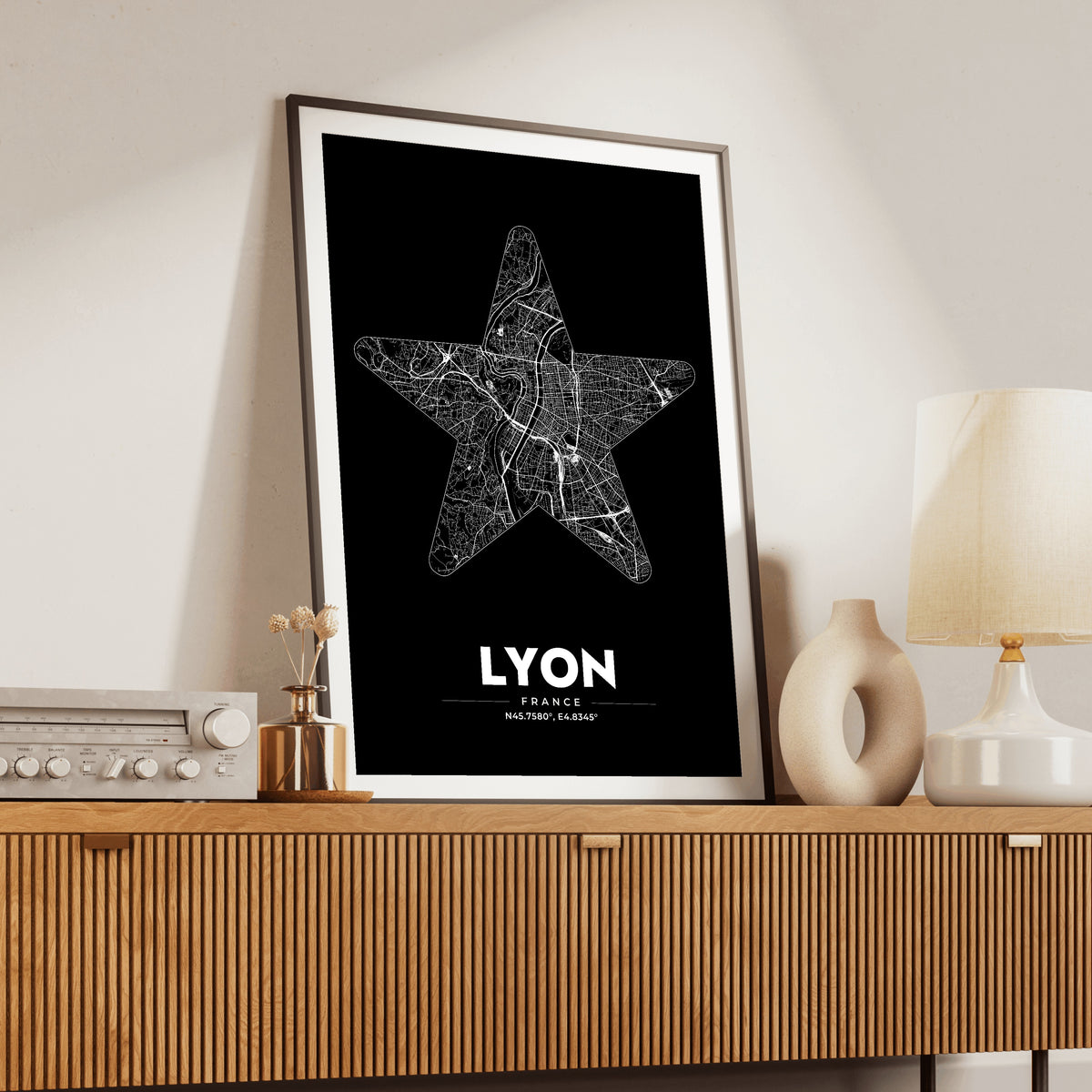 Lyon Star Map Poster
