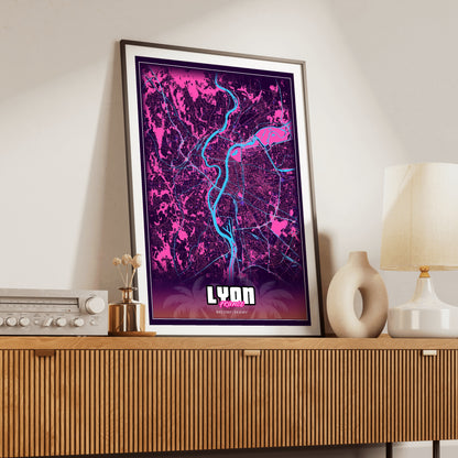 Lyon GTA Map Poster