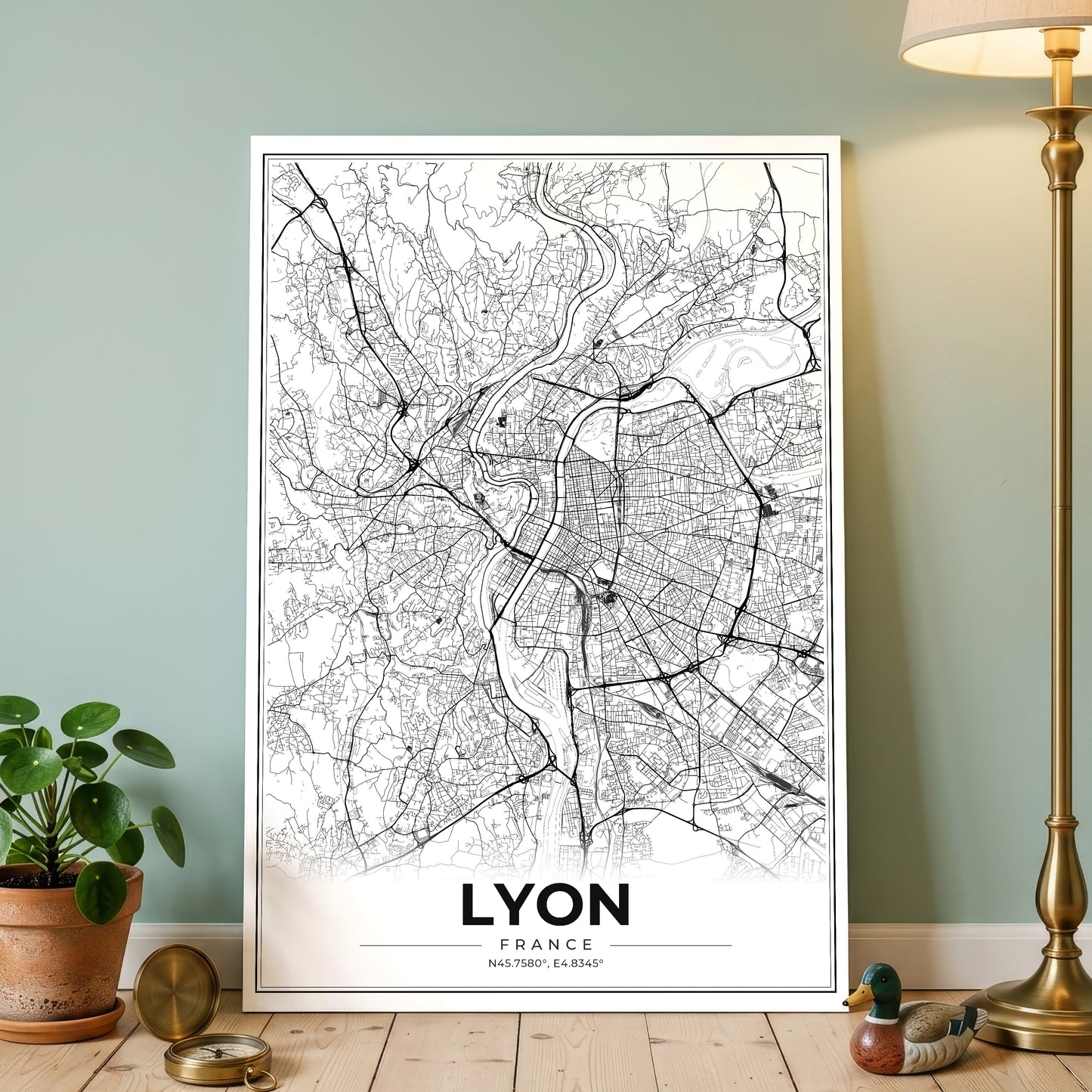 Lyon Modern Map Poster
