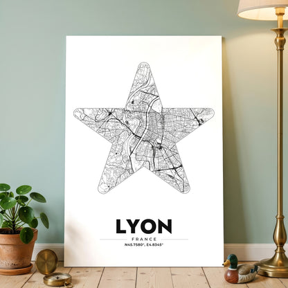 Lyon Star Map Poster