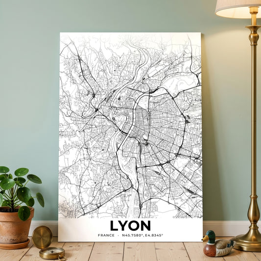 Lyon Elegant Map Poster