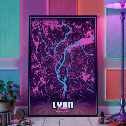Lyon GTA Map Poster