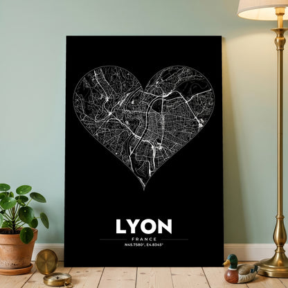 Lyon Heart Map Poster