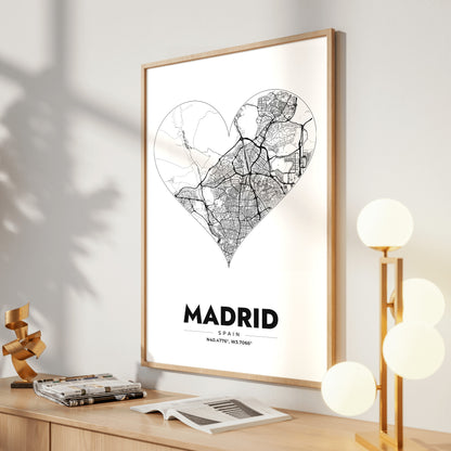 Madrid Heart Map Poster