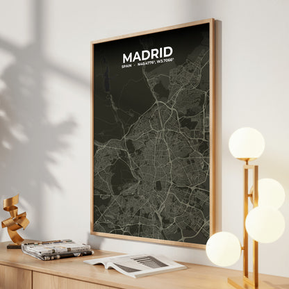 Madrid Sable Map Poster