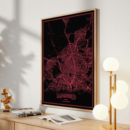 Madrid Phosphor Map Poster - System Alert