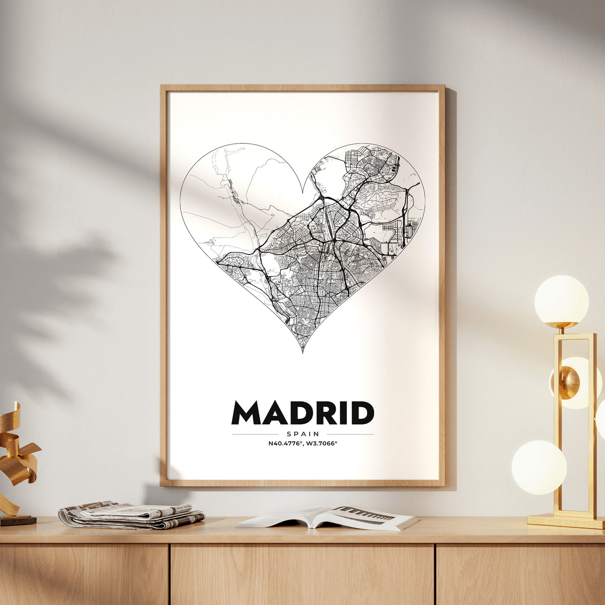 Madrid Heart Map Poster