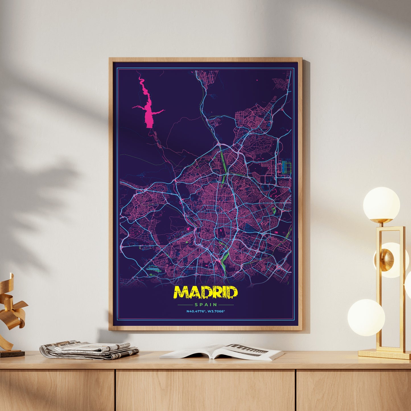 Madrid Cyberpunk Map Poster