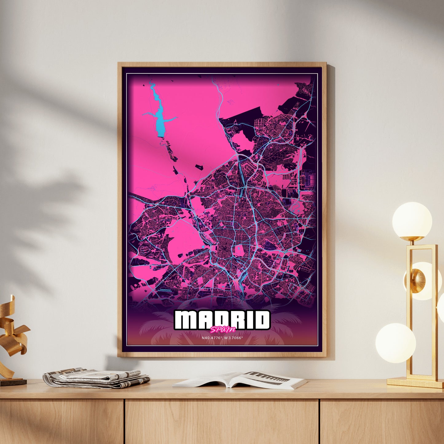 Madrid GTA Map Poster