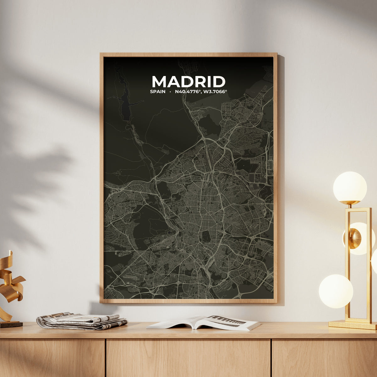 Madrid Sable Map Poster