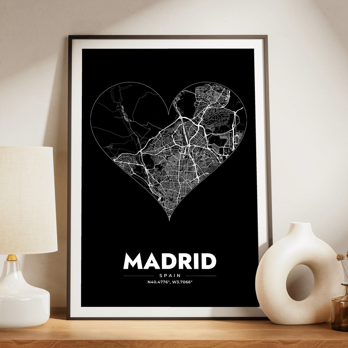 Madrid Heart Map Poster