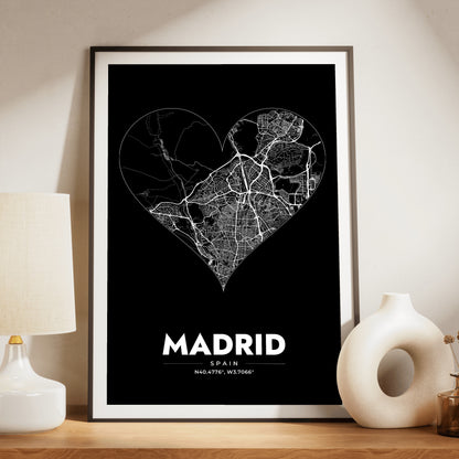 Madrid Heart Map Poster