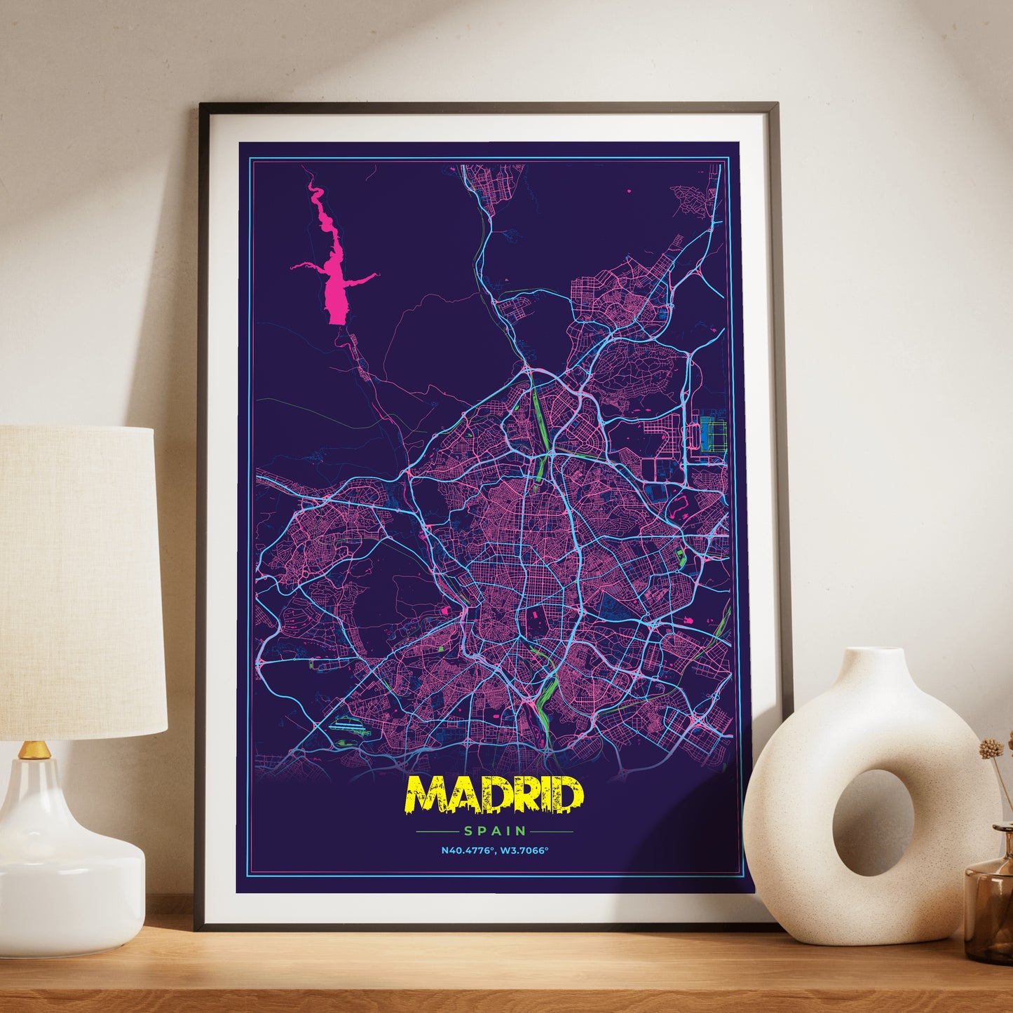 Madrid Cyberpunk Map Poster