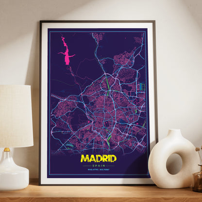 Madrid Cyberpunk Map Poster
