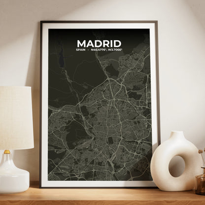 Madrid Sable Map Poster