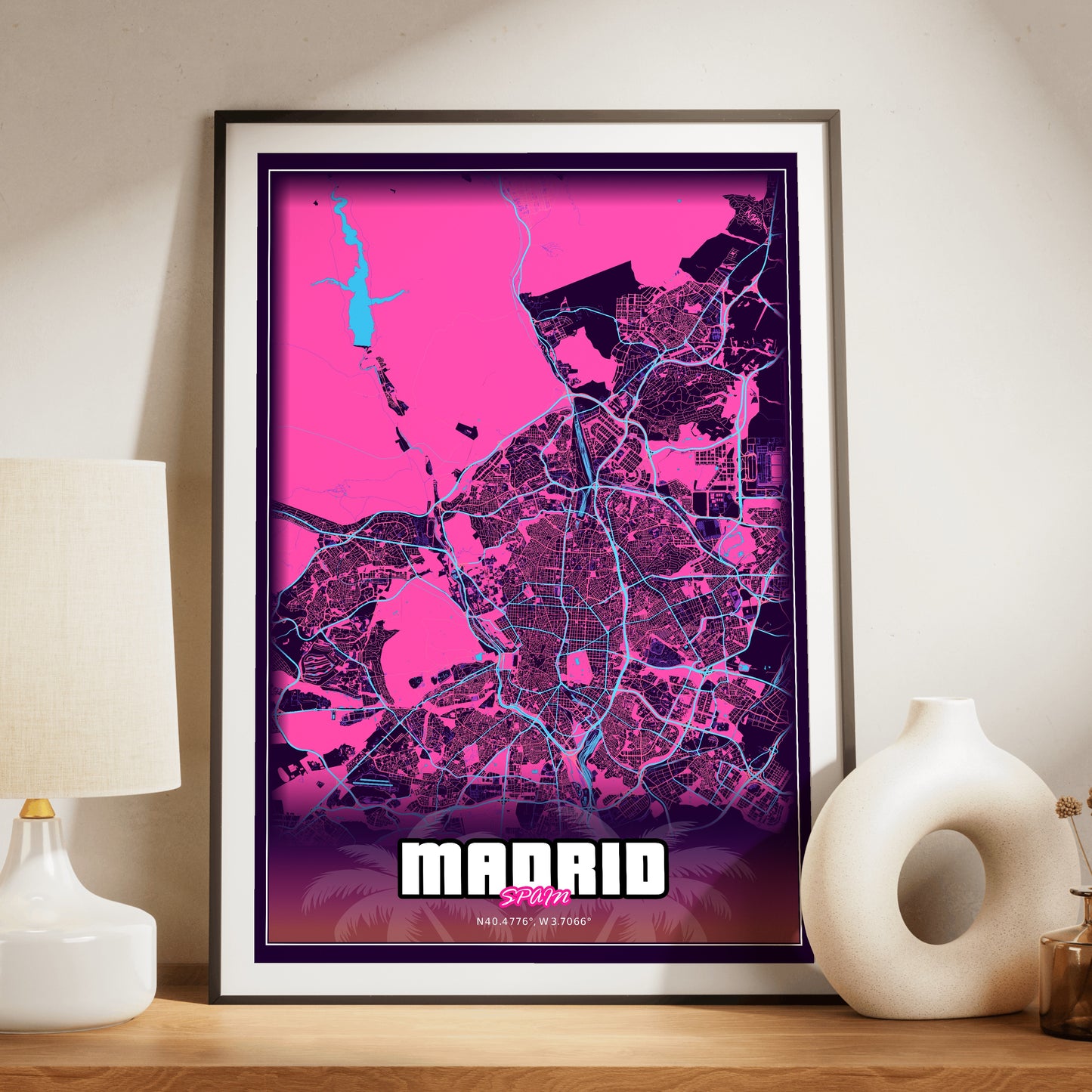 Madrid GTA Map Poster