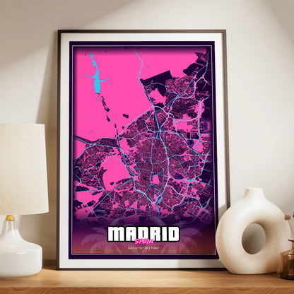 Madrid GTA Map Poster