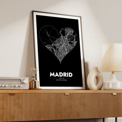 Madrid Heart Map Poster