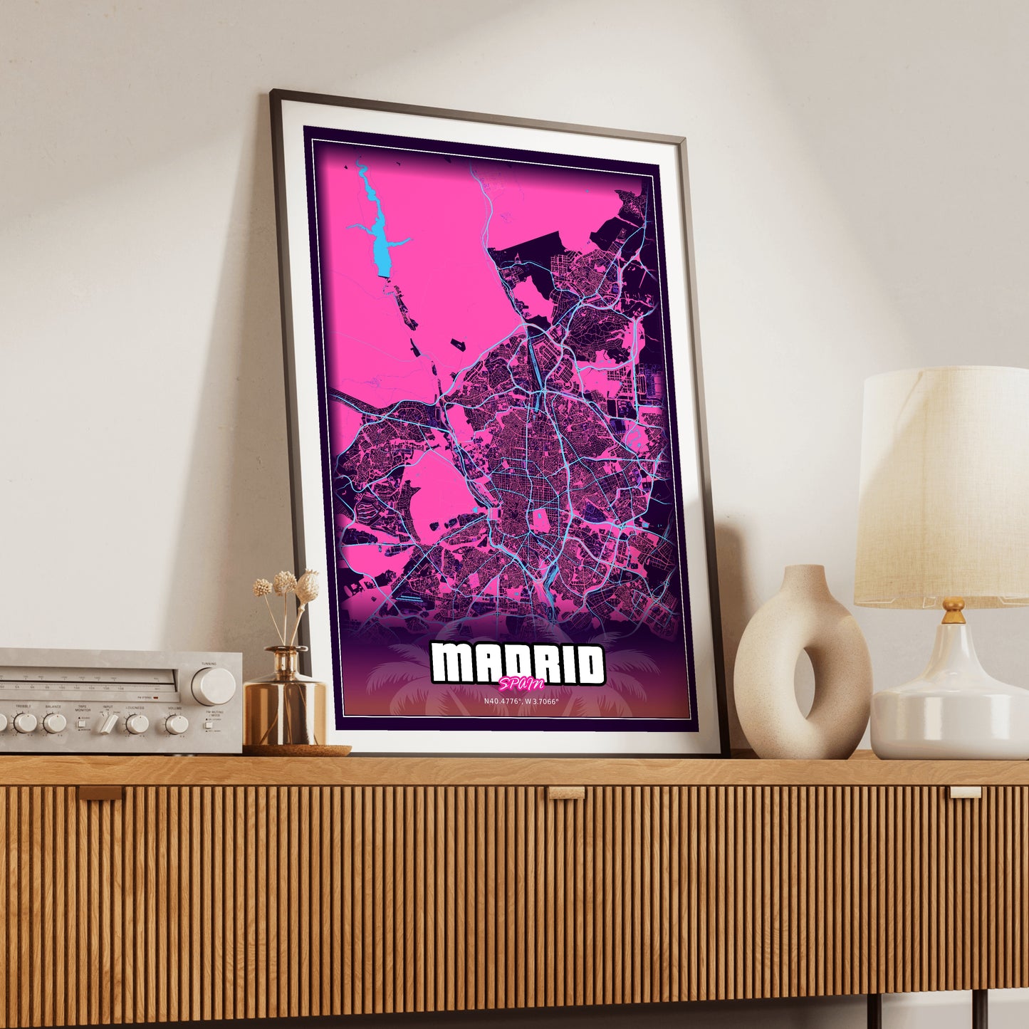 Madrid GTA Map Poster