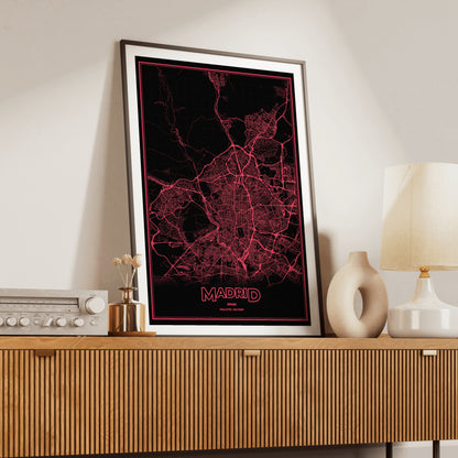 Madrid Phosphor Map Poster - System Alert