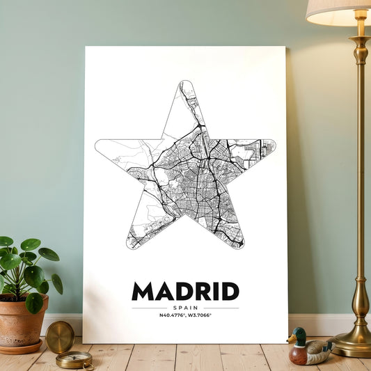 Madrid Star Map Poster