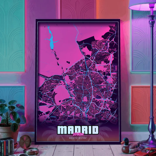 Madrid GTA Map Poster