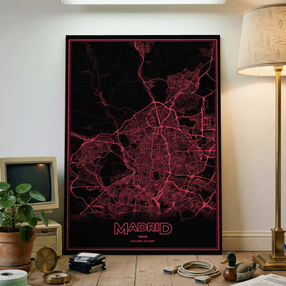 Madrid Phosphor Map Poster - System Alert