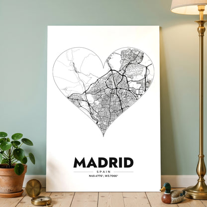 Madrid Heart Map Poster