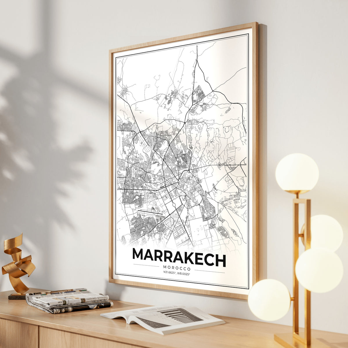 Marrakech Modern Map Poster