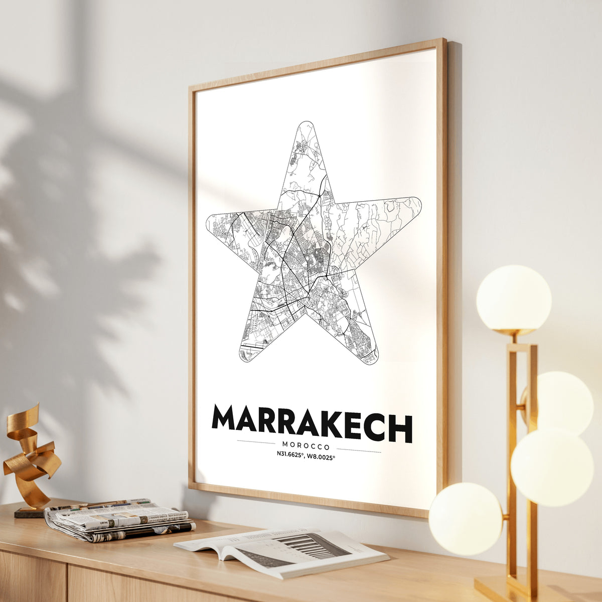 Marrakech Star Map Poster