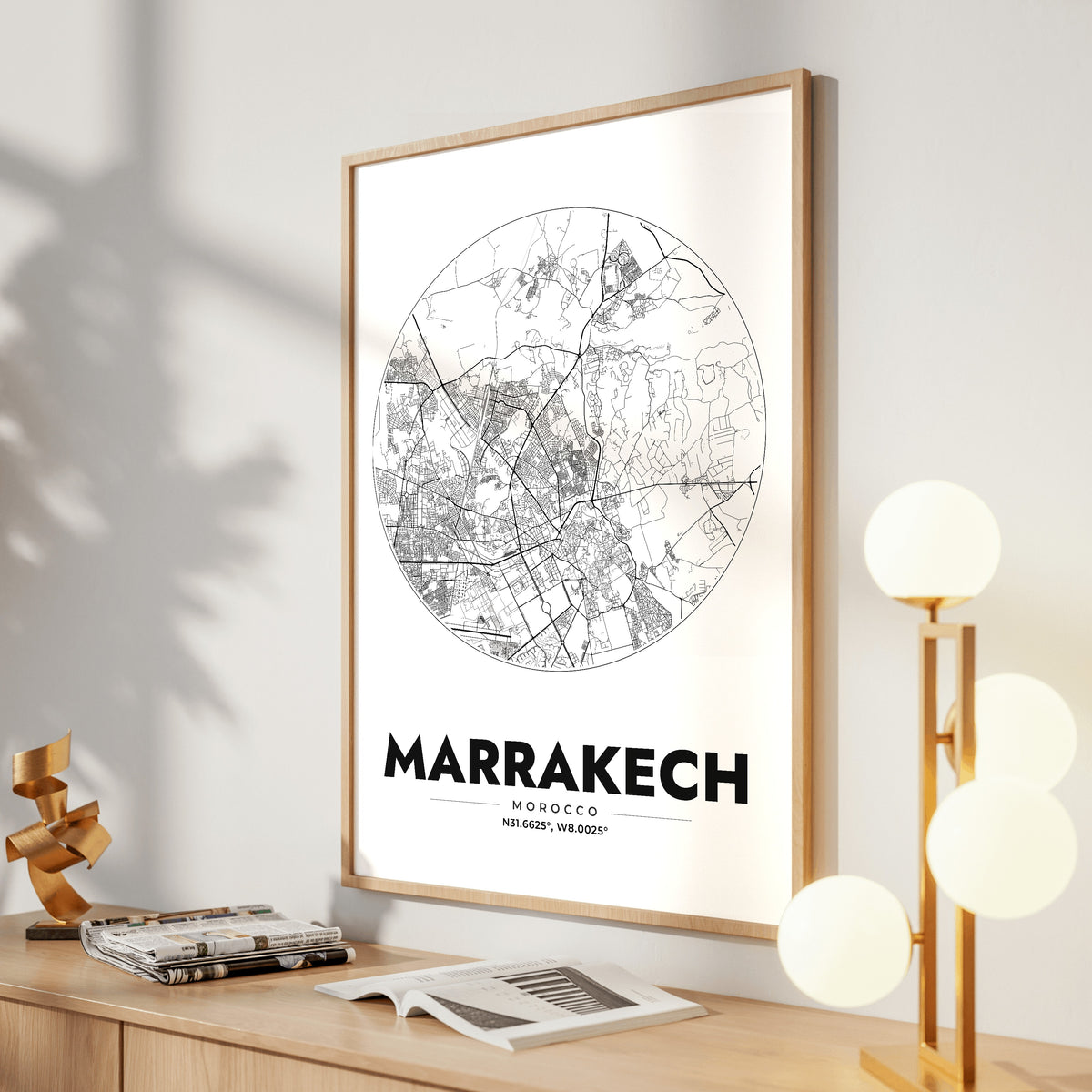 Marrakech Spot Map Poster