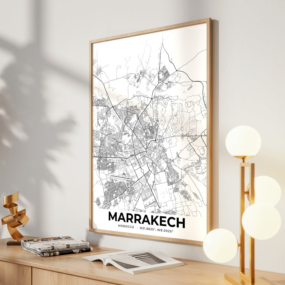 Marrakech Elegant Map Poster