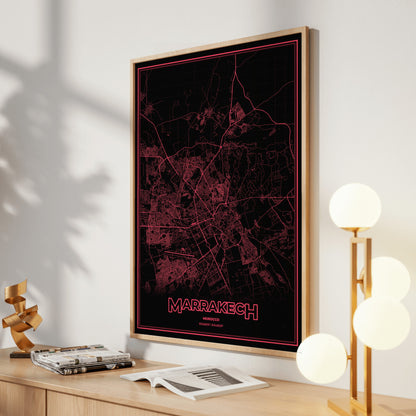 Marrakech Phosphor Map Poster - System Alert