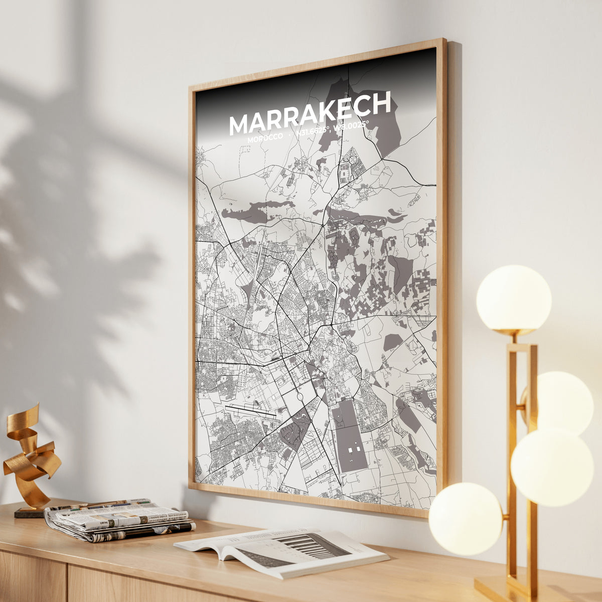 Marrakech Ash Map Poster