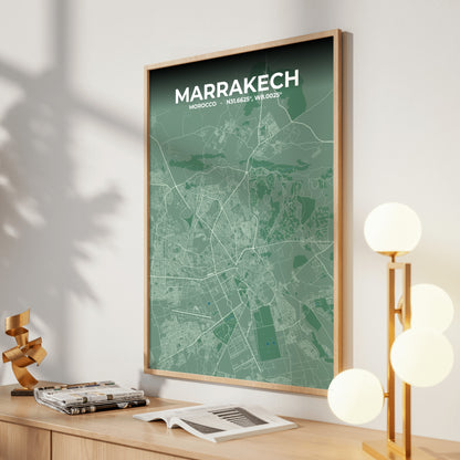 Marrakech Mist Map Poster