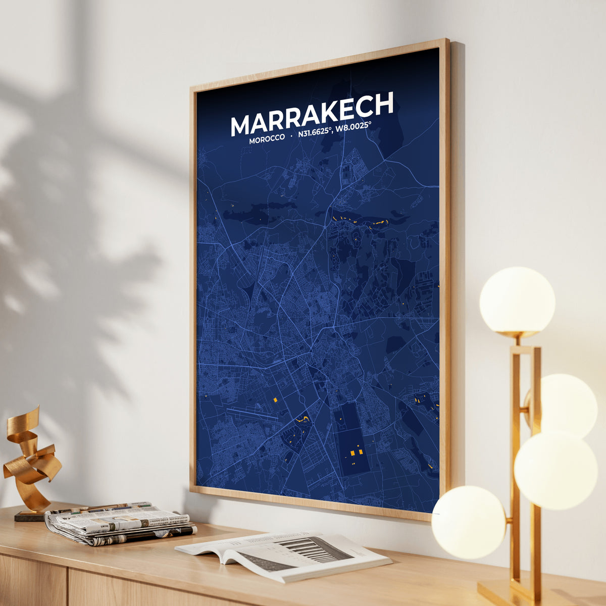 Marrakech Ink Map Poster