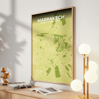 Marrakech Fern Map Poster