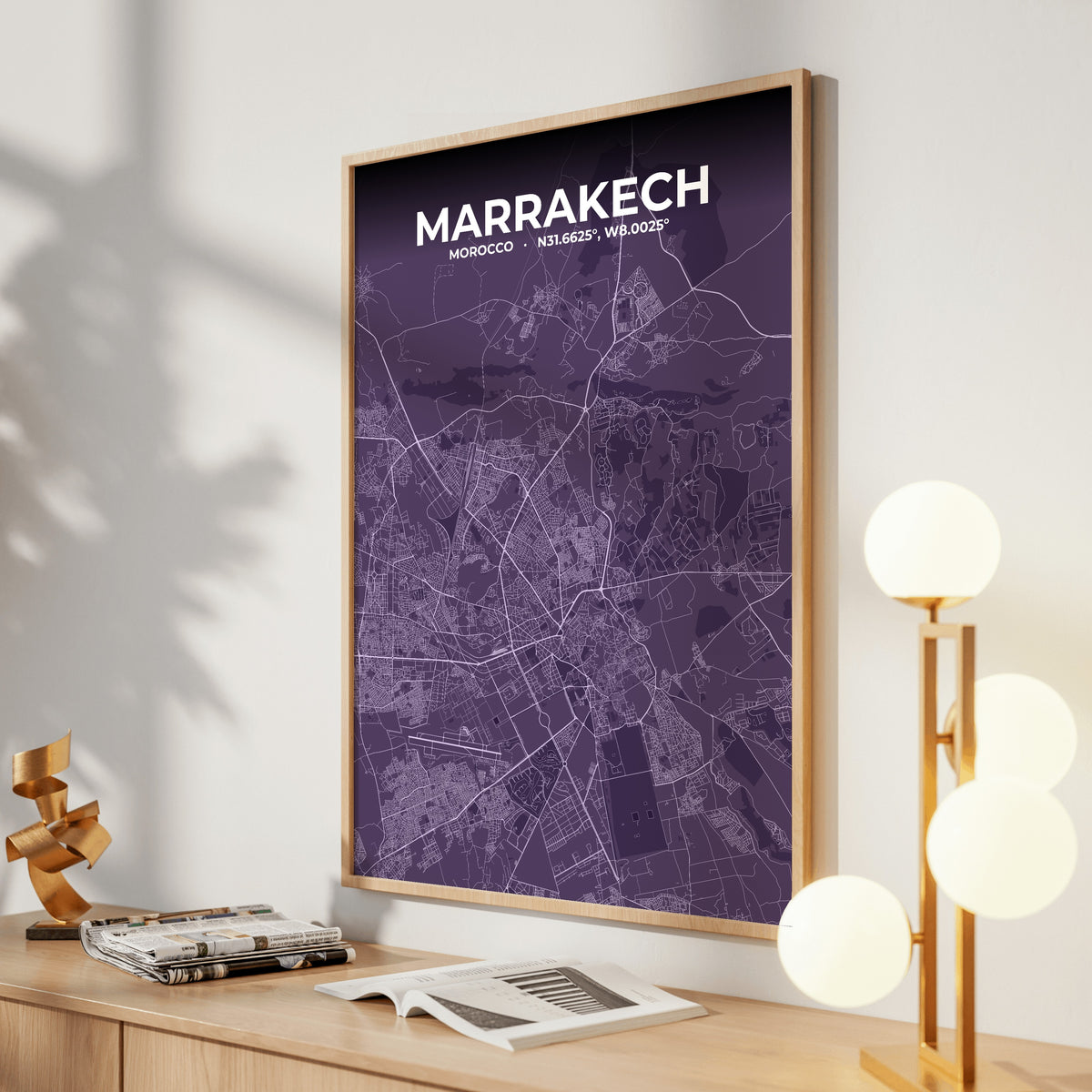 Marrakech Dusk Map Poster