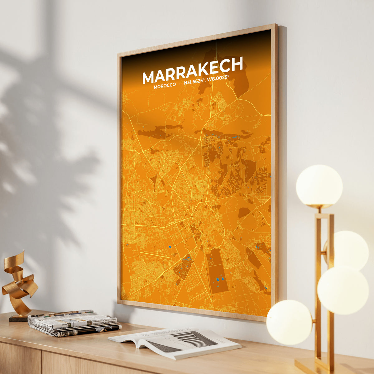 Marrakech Scorch Map Poster