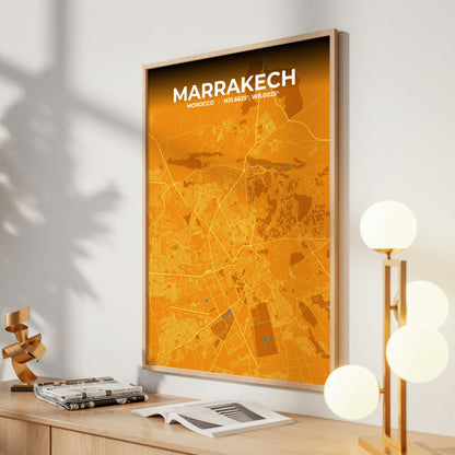 Marrakech Scorch Map Poster