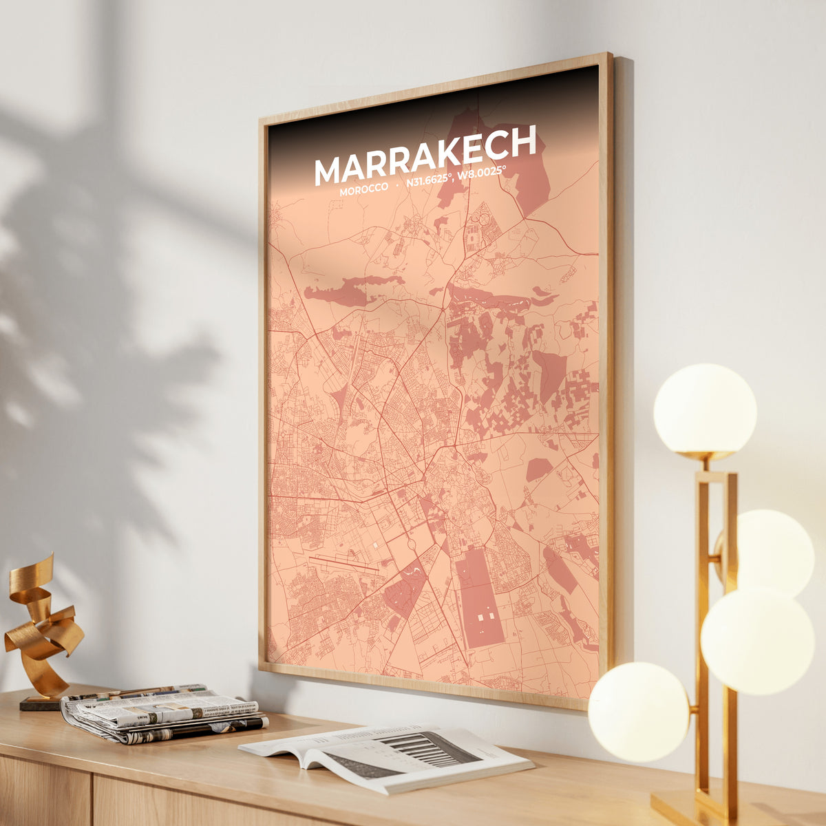 Marrakech Blush Map Poster