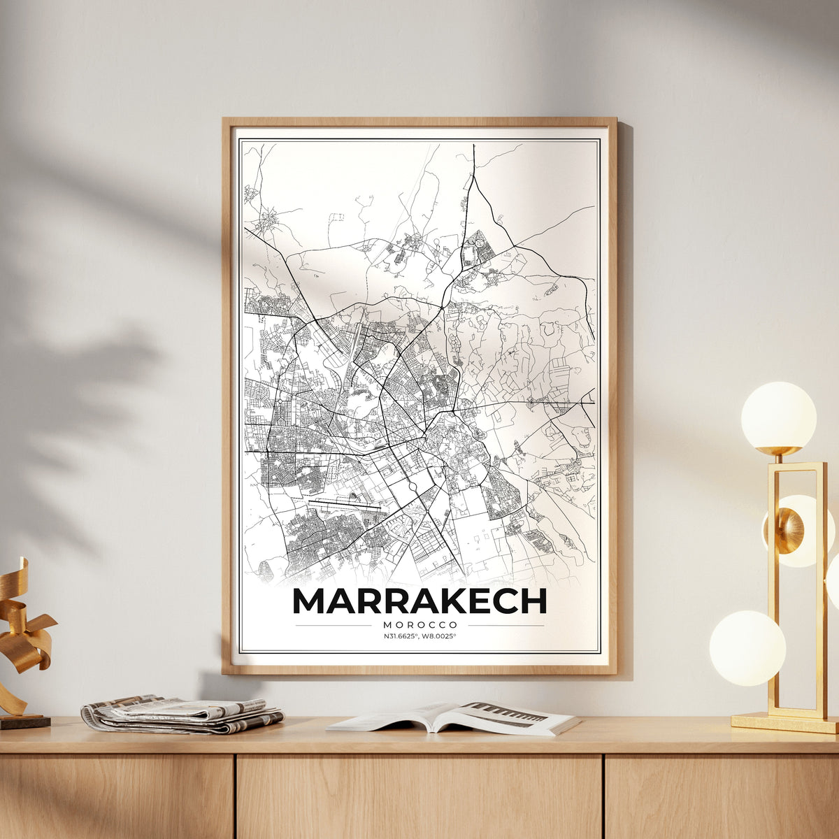 Marrakech Modern Map Poster