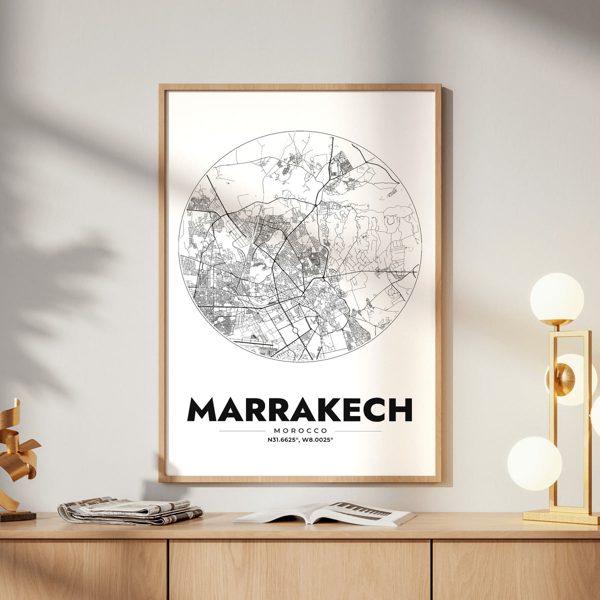 Marrakech Spot Map Poster
