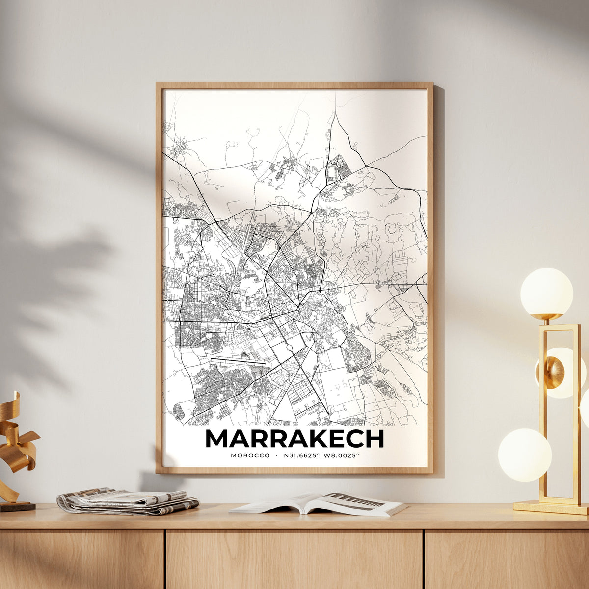 Marrakech Elegant Map Poster
