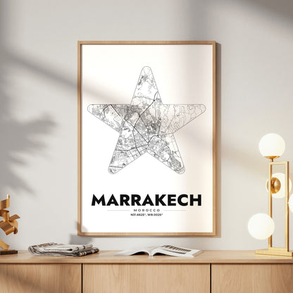 Marrakech Star Map Poster