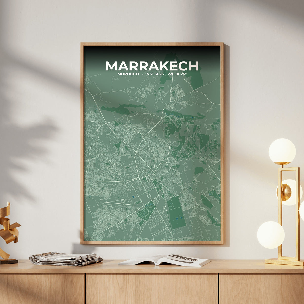 Marrakech Mist Map Poster