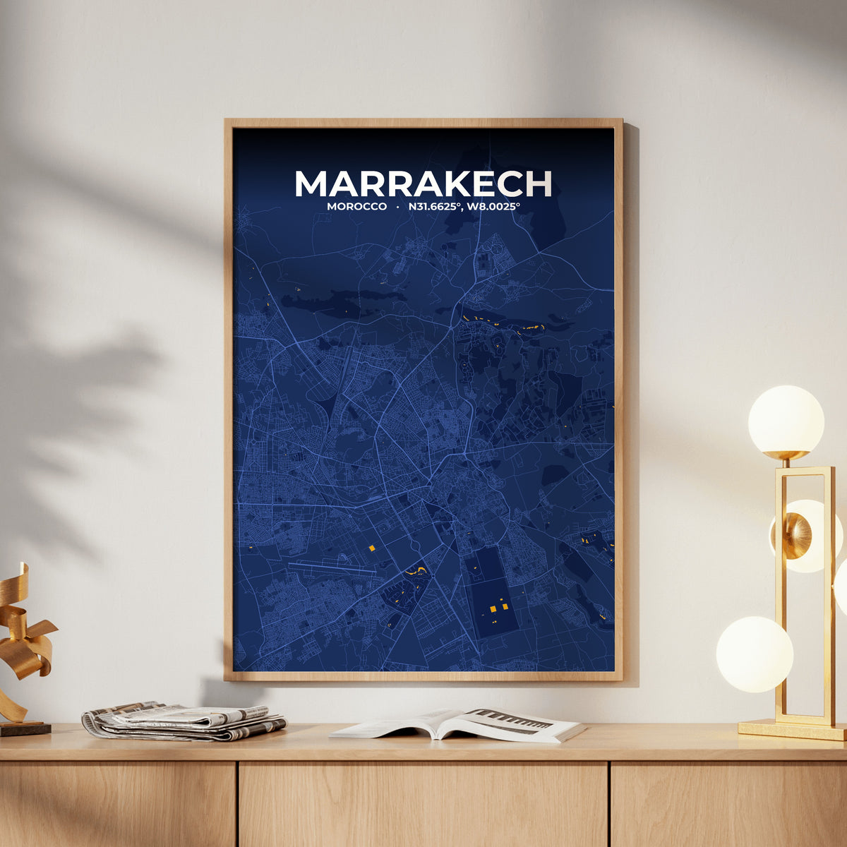 Marrakech Ink Map Poster